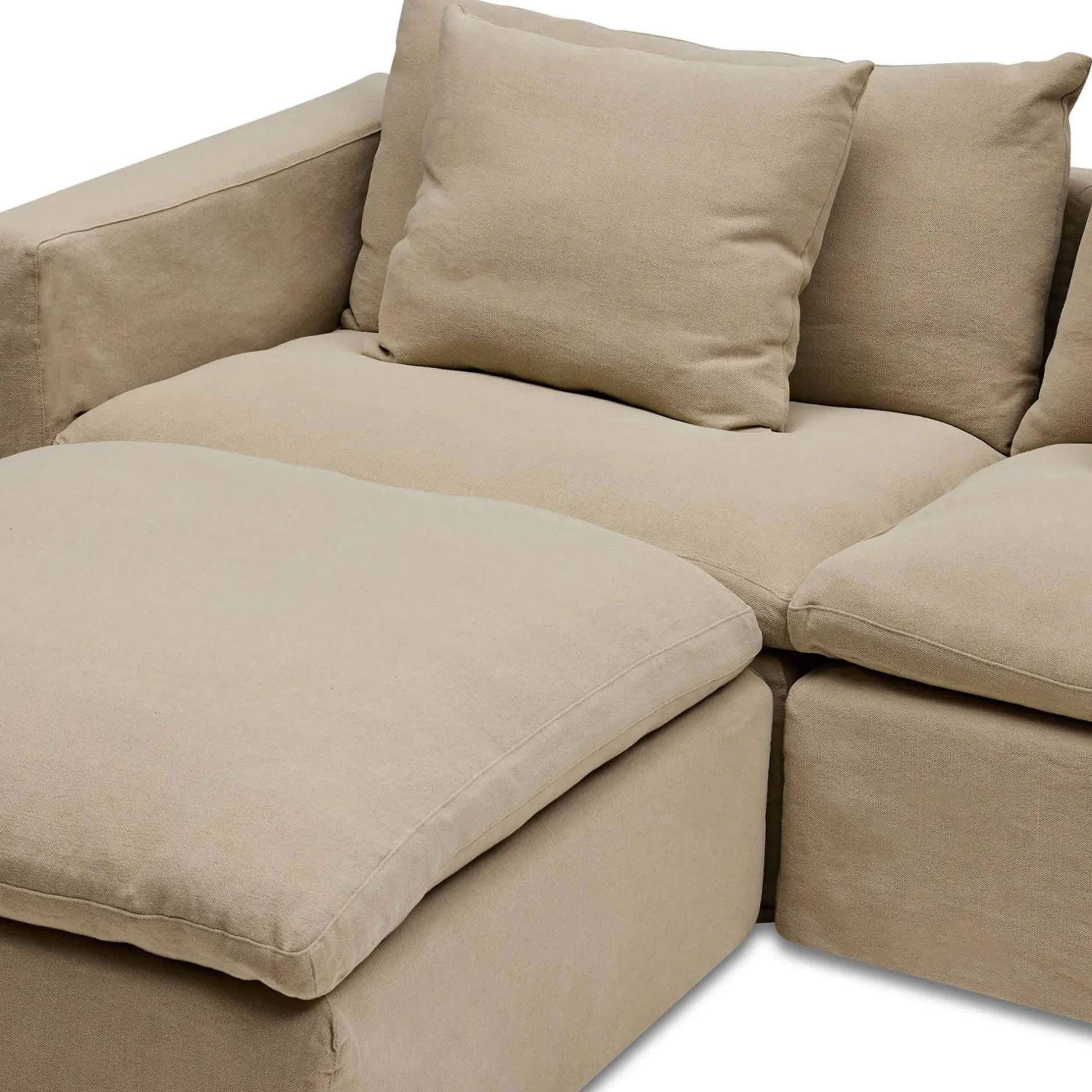 Sale Horgans Cape Modular Sofa 2 Seat with Ottoman Warm Stone