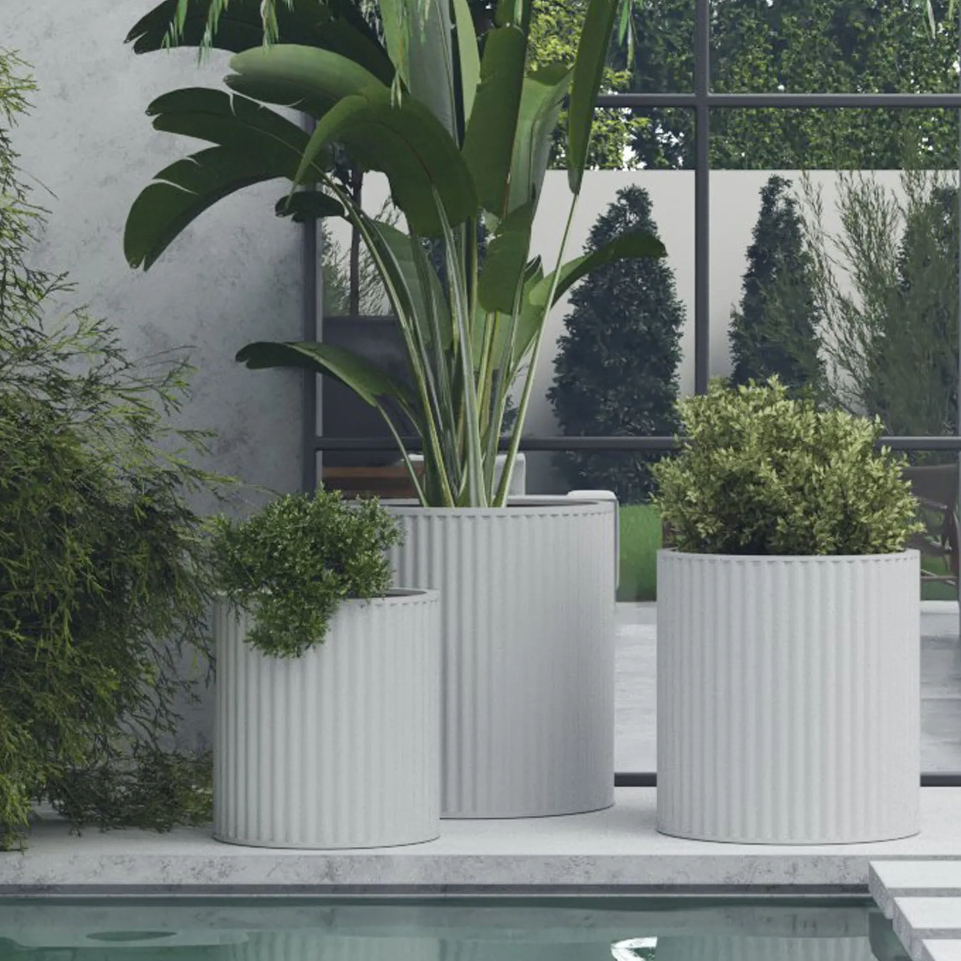 New Horgans Cayman Planter Large White Matte White