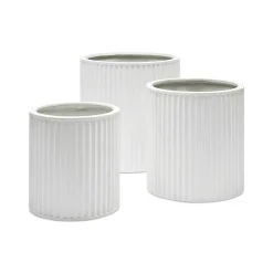 New Horgans Cayman Planter Set Trio White Matte White