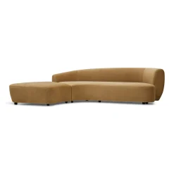 Best Horgans Celine Sectional Sofa Sand Left Sand Velvet