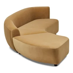 Best Horgans Celine Sectional Sofa Sand Left Sand Velvet