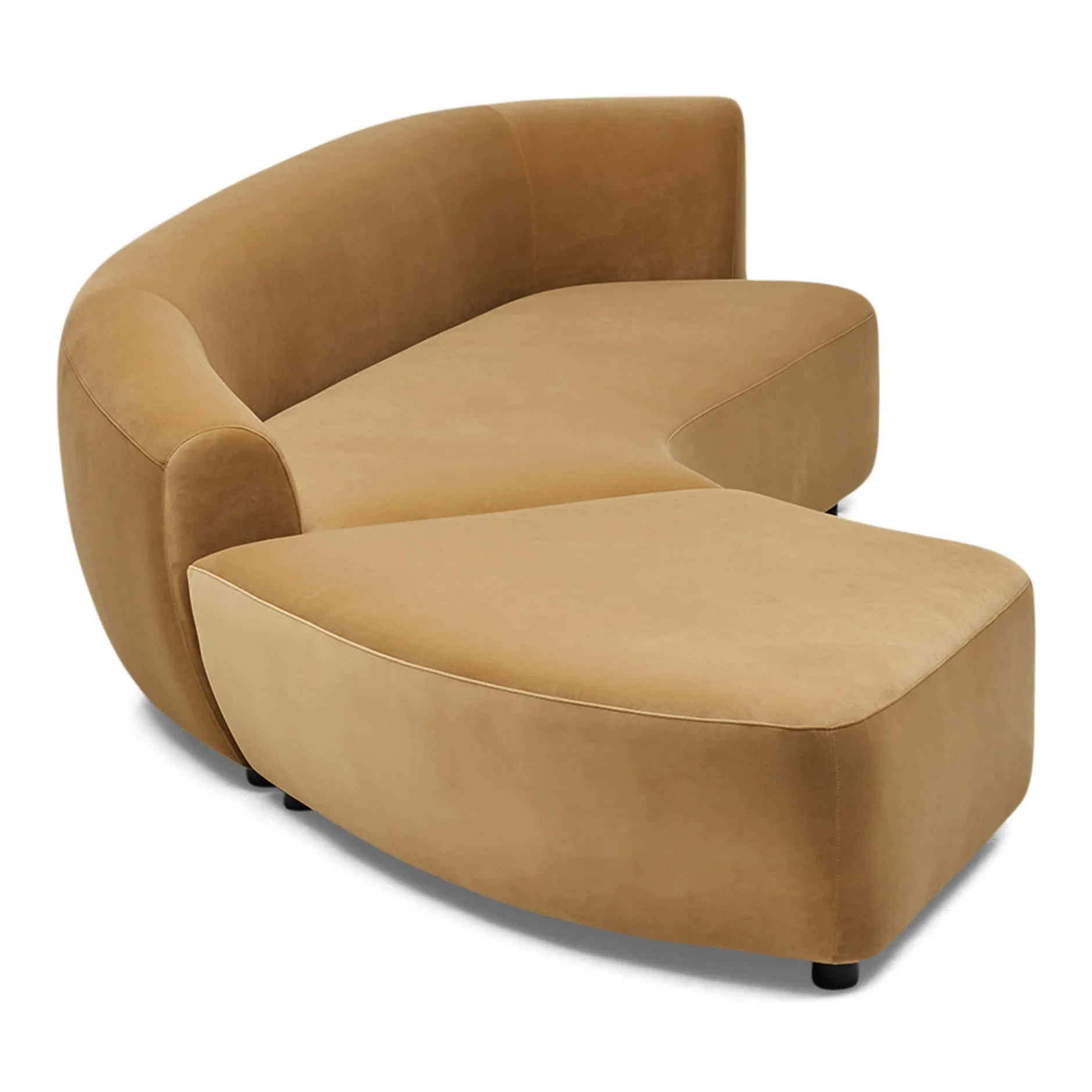 Best Horgans Celine Sectional Sofa Sand Left Sand Velvet