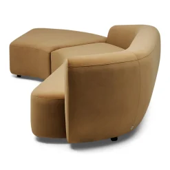 Best Horgans Celine Sectional Sofa Sand Left Sand Velvet