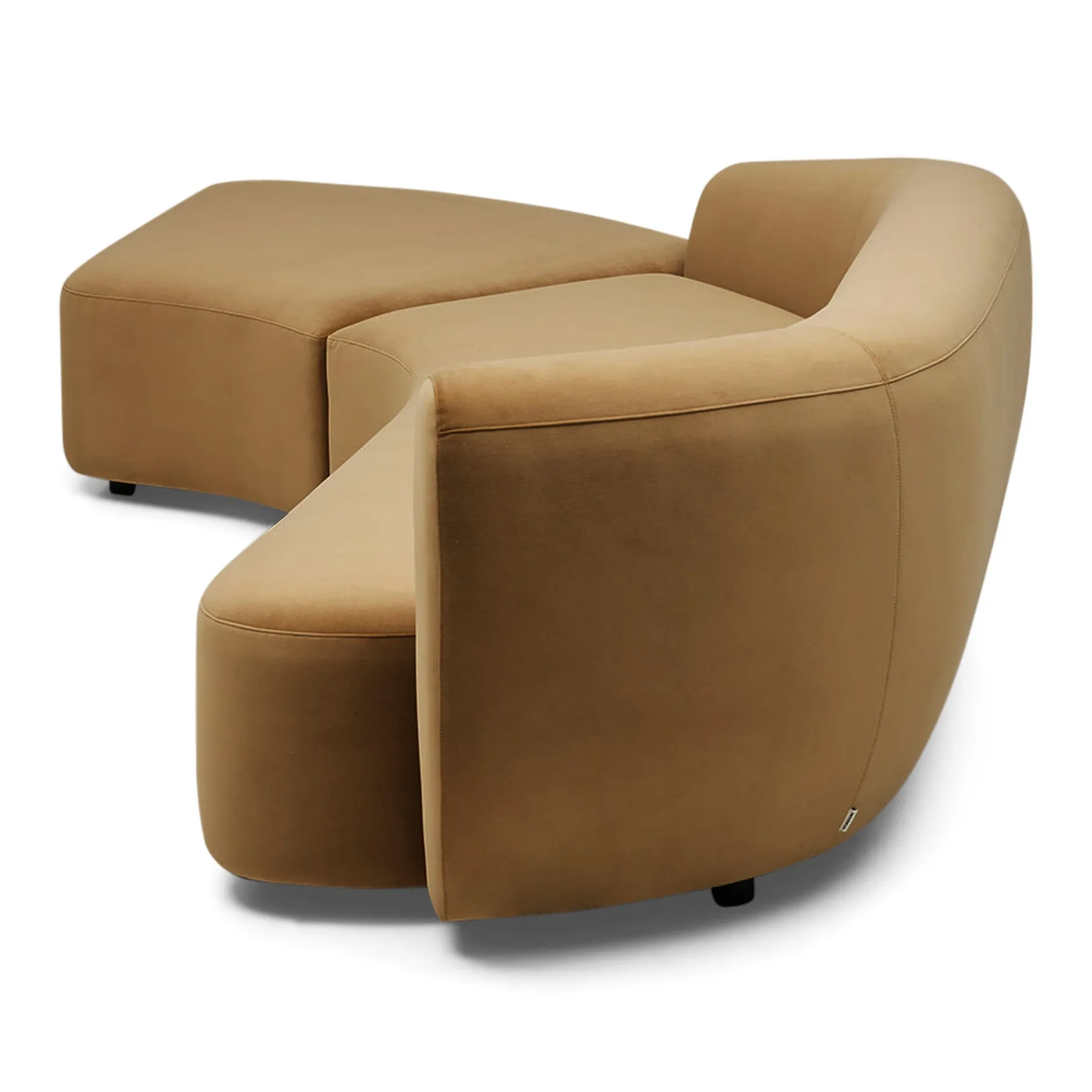 Best Horgans Celine Sectional Sofa Sand Left Sand Velvet