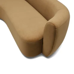 Best Horgans Celine Sectional Sofa Sand Left Sand Velvet