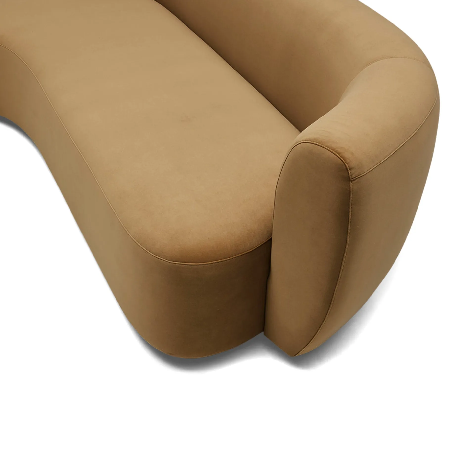 Best Horgans Celine Sectional Sofa Sand Left Sand Velvet