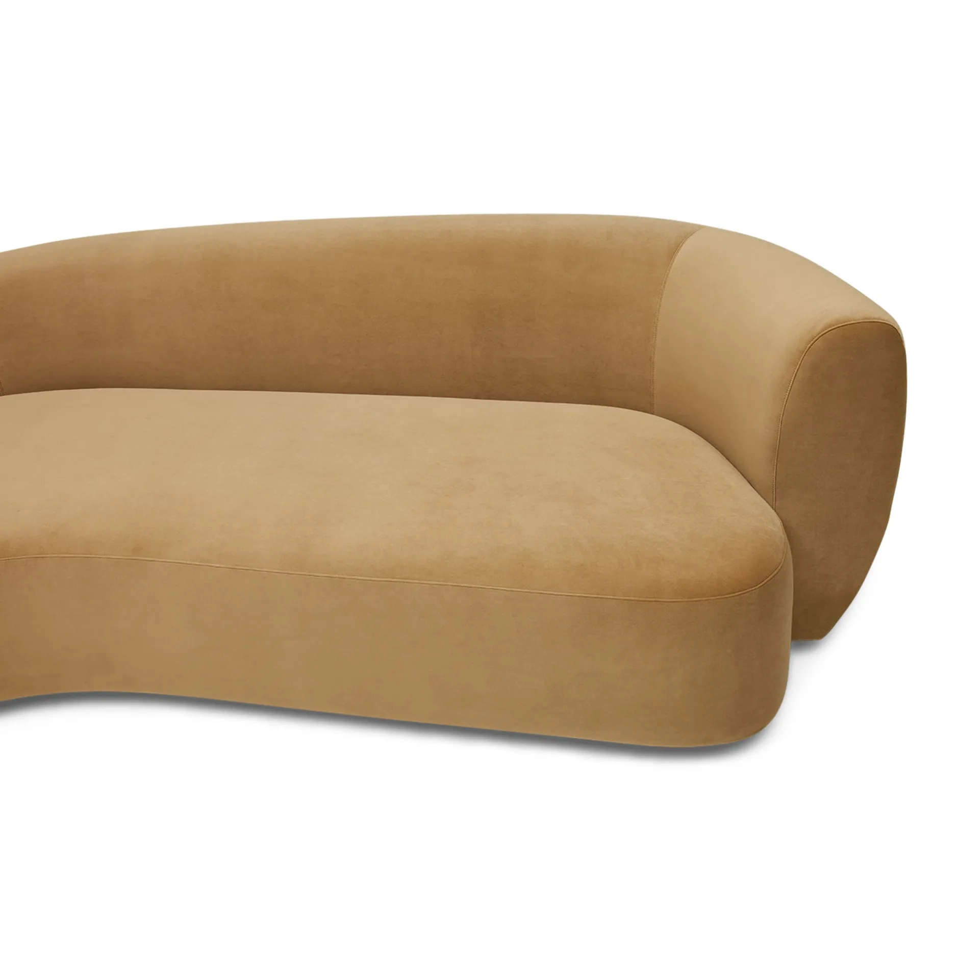 Best Horgans Celine Sectional Sofa Sand Left Sand Velvet