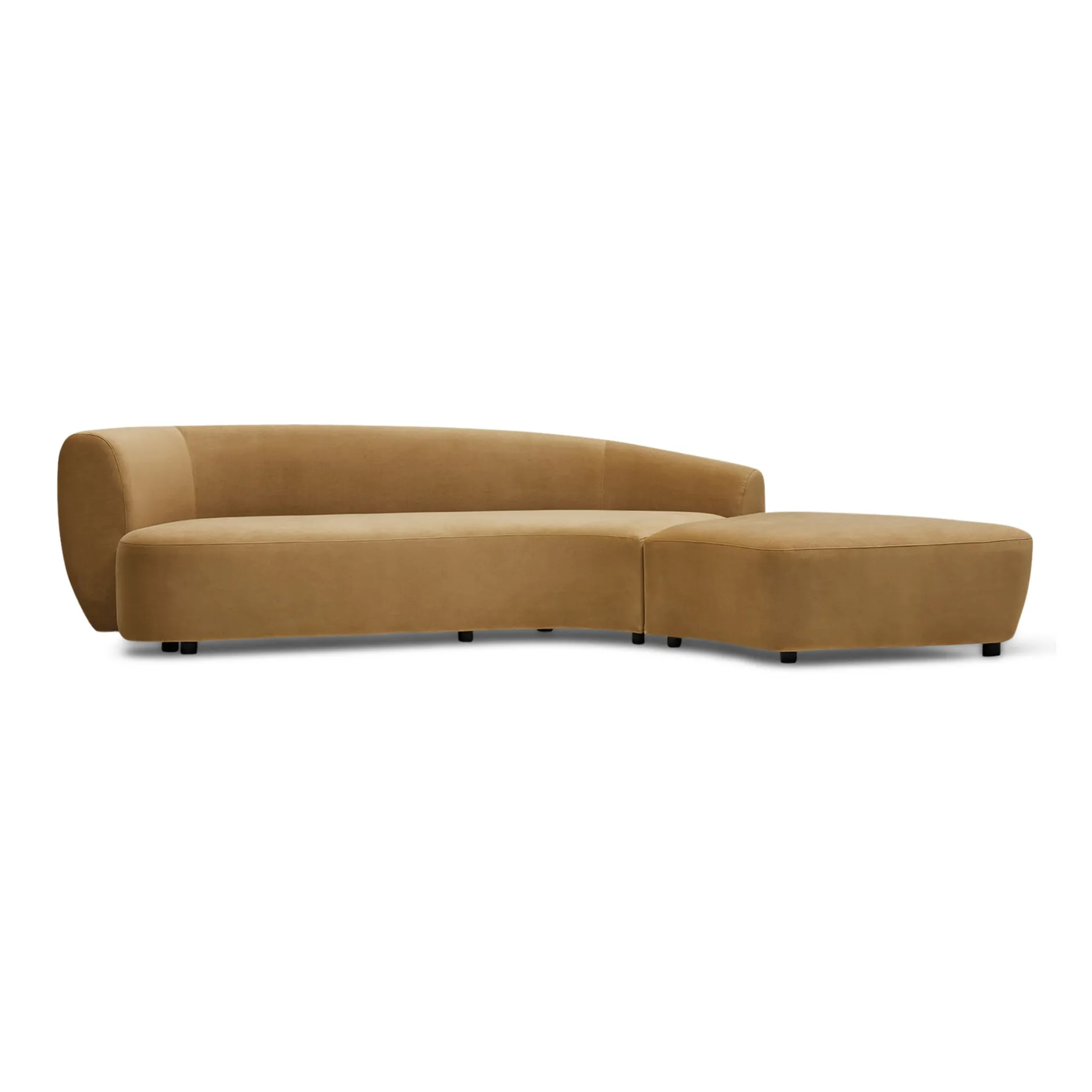 Fashion Horgans Celine Sectional Sofa Sand Right Sand Velvet