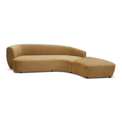 Fashion Horgans Celine Sectional Sofa Sand Right Sand Velvet