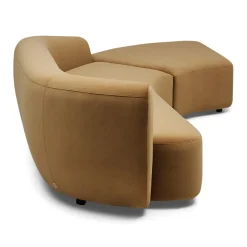 Fashion Horgans Celine Sectional Sofa Sand Right Sand Velvet
