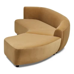 Fashion Horgans Celine Sectional Sofa Sand Right Sand Velvet