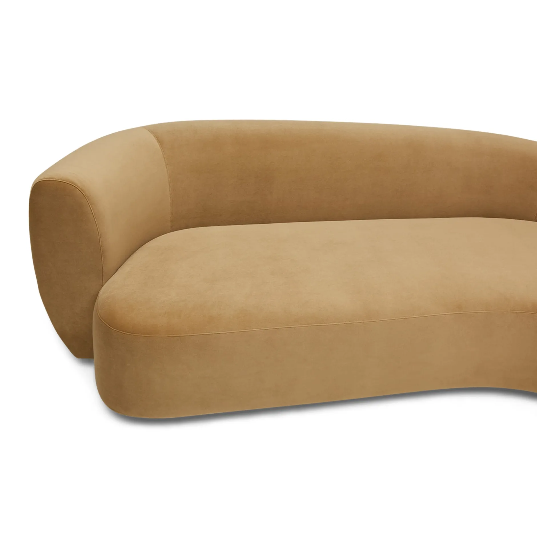 Fashion Horgans Celine Sectional Sofa Sand Right Sand Velvet