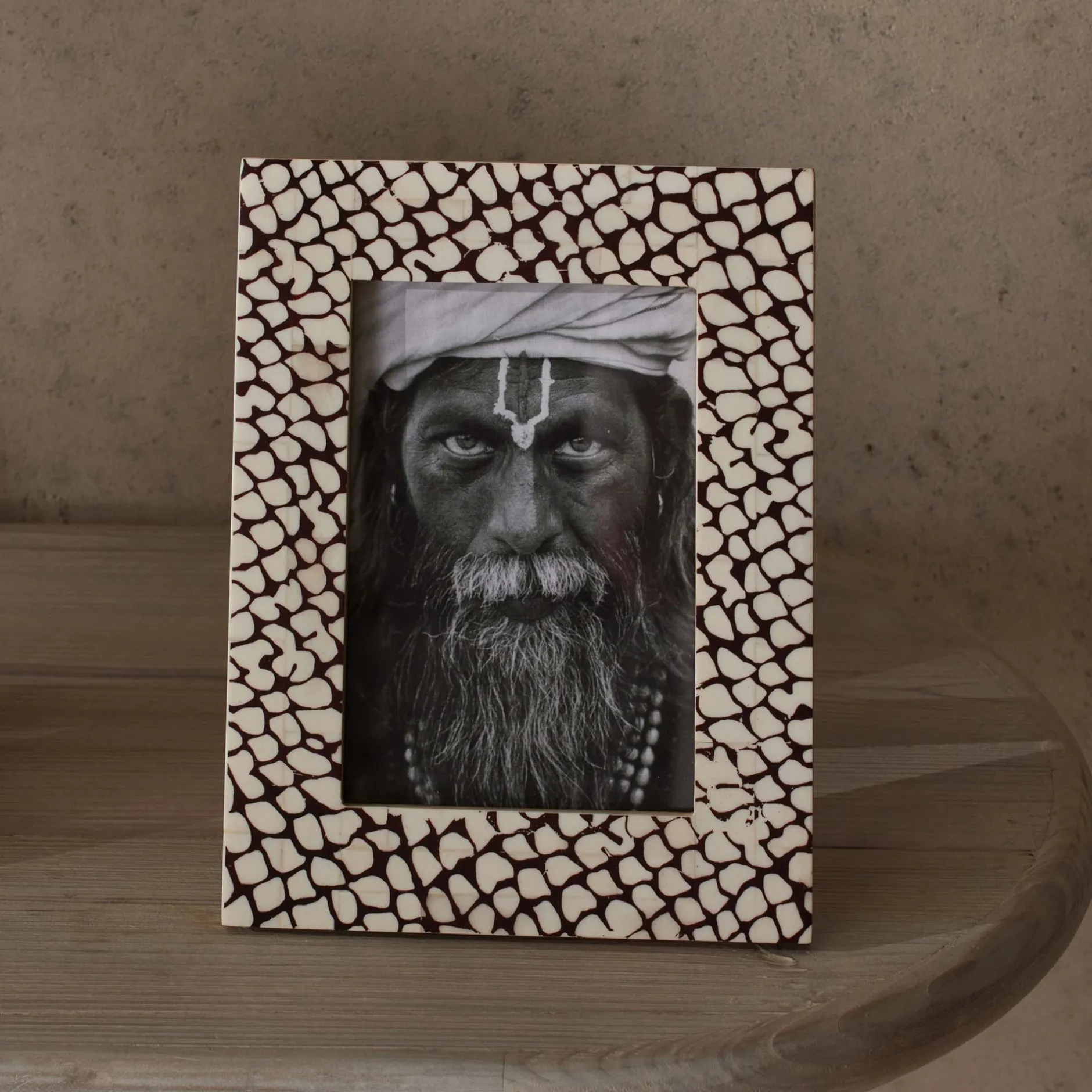 Clearance Horgans Chandra Photo Frame 5 x 7 Dark Tan & White