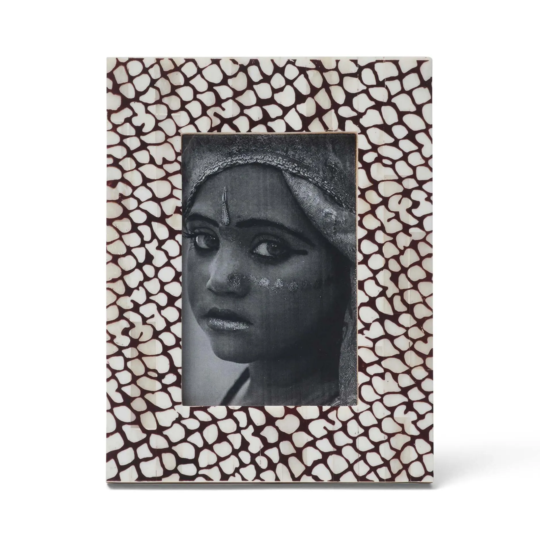 Discount Horgans Chandra Photo Frame 4 x 6 Dark Tan & White