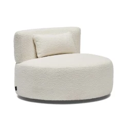 New Horgans Claudia Swivel Chair Ivory Ivory Boucle
