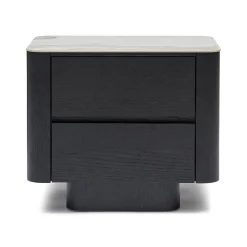 Discount Horgans Clio Bedside White Marble Ceramic Black