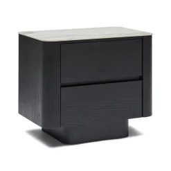 Discount Horgans Clio Bedside White Marble Ceramic Black