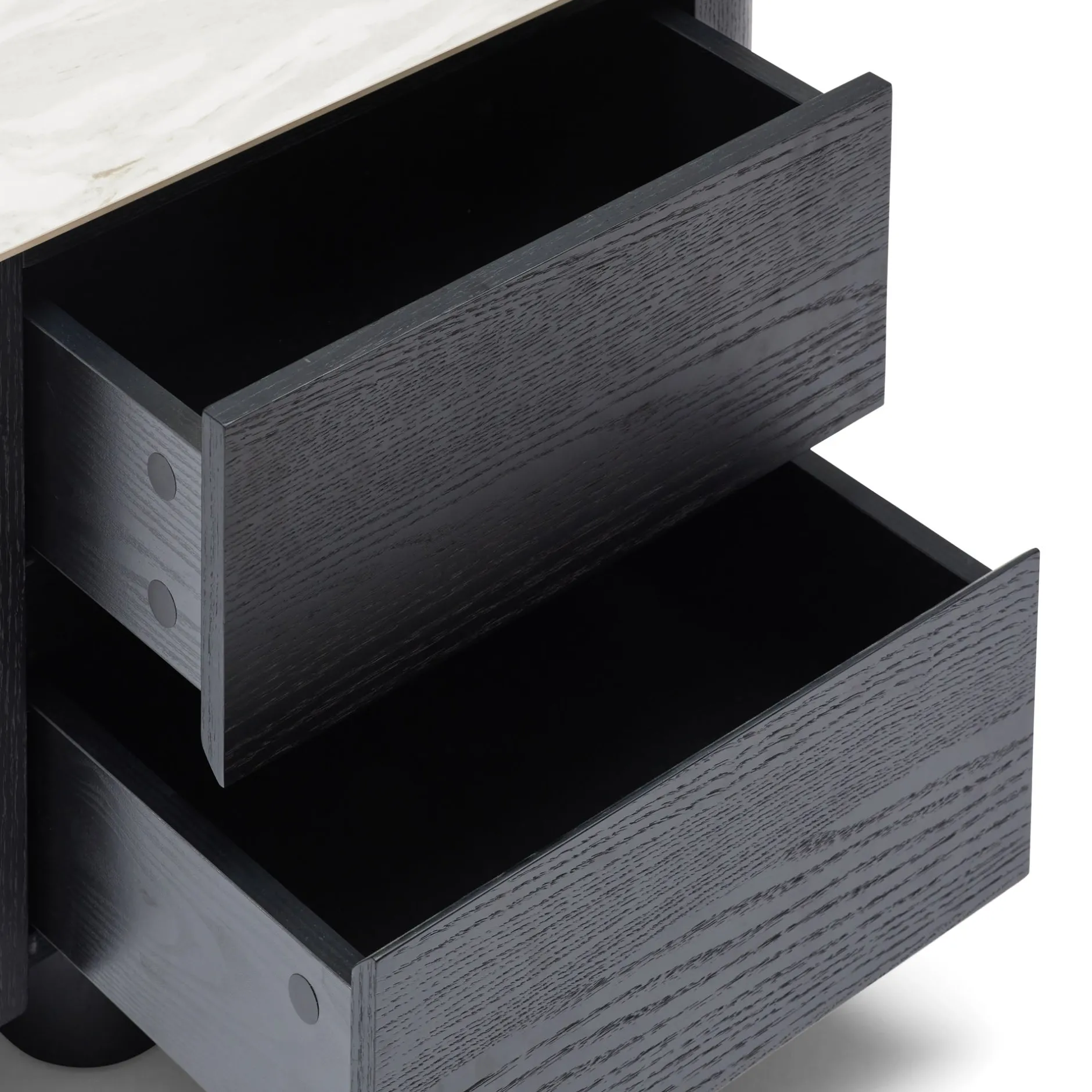 Discount Horgans Clio Bedside White Marble Ceramic Black
