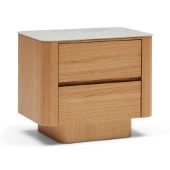 Discount Horgans Clio Bedside White Marble Ceramic Natural