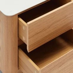 Discount Horgans Clio Bedside White Marble Ceramic Natural