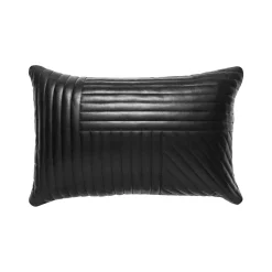 Fashion Horgans Cuero Leather Cushion Black 60x40 Black Leather