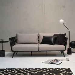 Fashion Horgans Cuero Leather Cushion Black 60x40 Black Leather