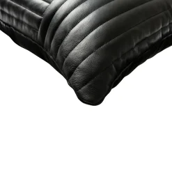 Fashion Horgans Cuero Leather Cushion Black 60x40 Black Leather