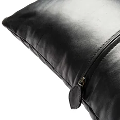 Fashion Horgans Cuero Leather Cushion Black 60x40 Black Leather