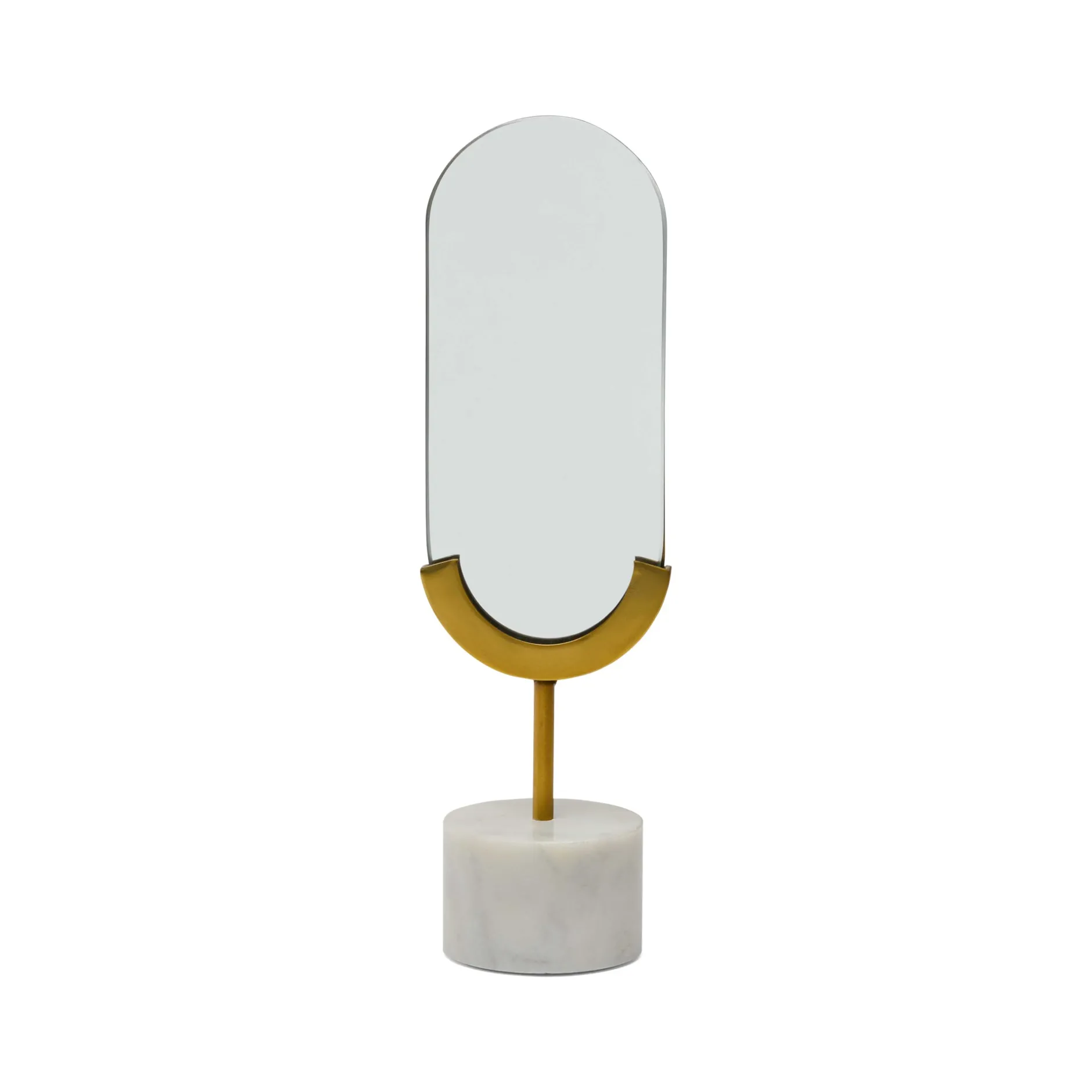 Hot Horgans Daisy Long Oval Table Mirror Mirror & White Marble