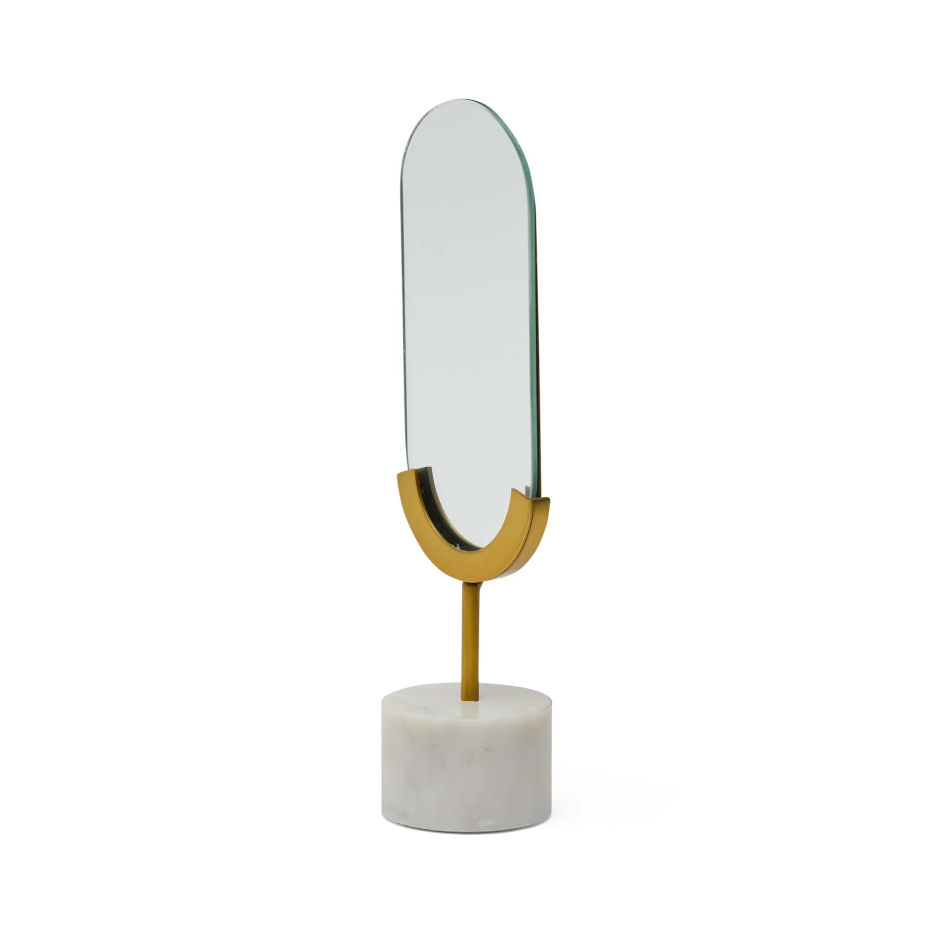 Hot Horgans Daisy Long Oval Table Mirror Mirror & White Marble