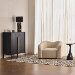 Online Horgans Daku Wool Rug 200 x 280 Natural & Black