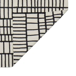Online Horgans Daku Wool Rug 200 x 280 Natural & Black