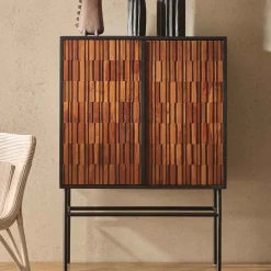 Discount Horgans Darwin Sheesham Cabinet Natural & Black