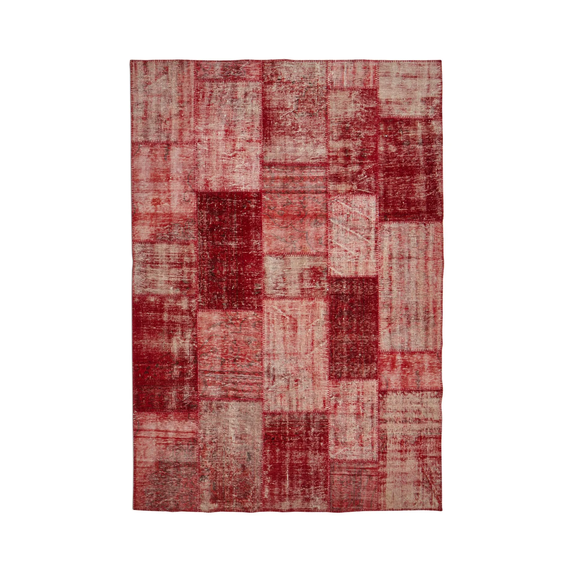 Clearance Horgans Domates Patchwork Rug 210 x 307 Tomato Red