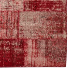 Clearance Horgans Domates Patchwork Rug 210 x 307 Tomato Red