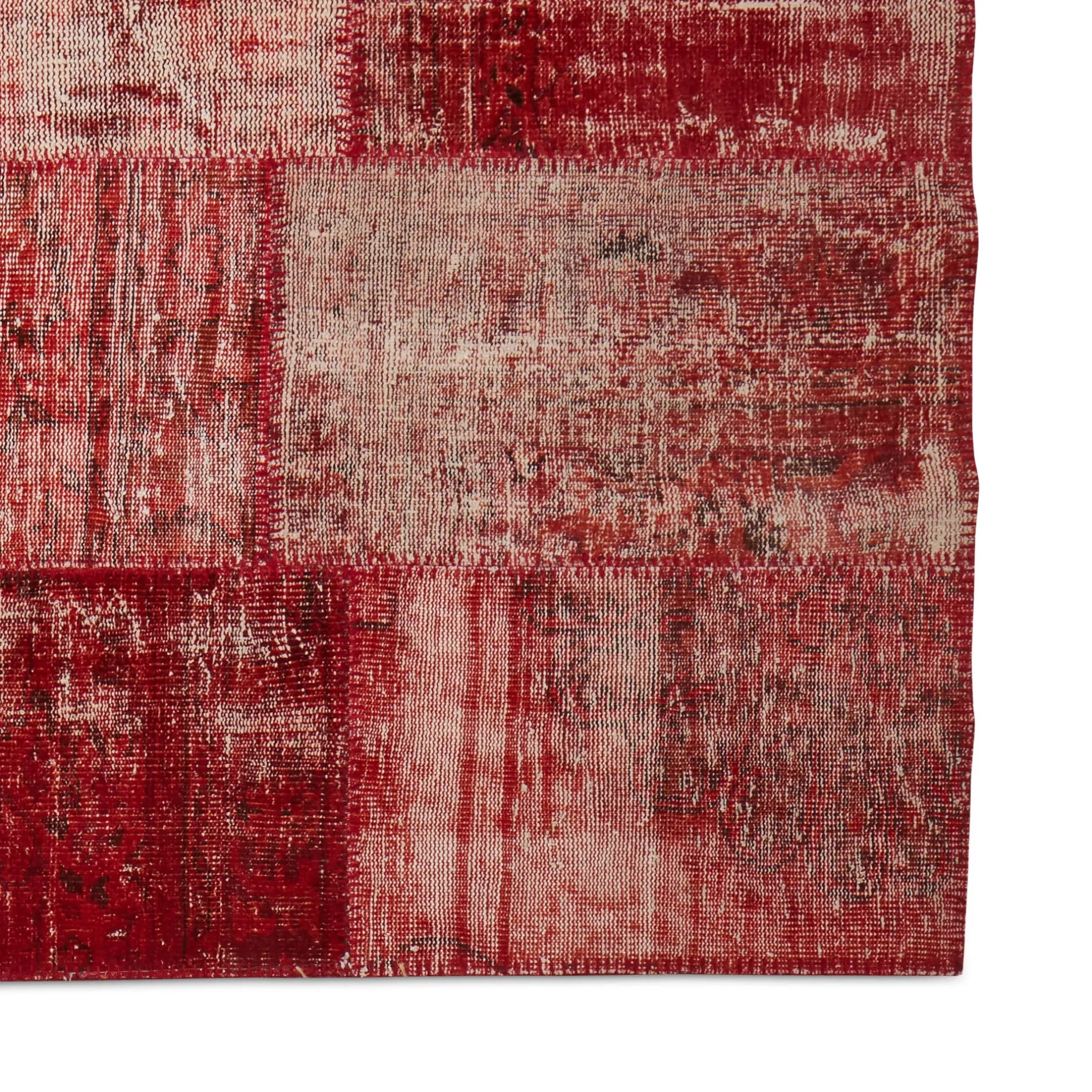 Clearance Horgans Domates Patchwork Rug 210 x 307 Tomato Red