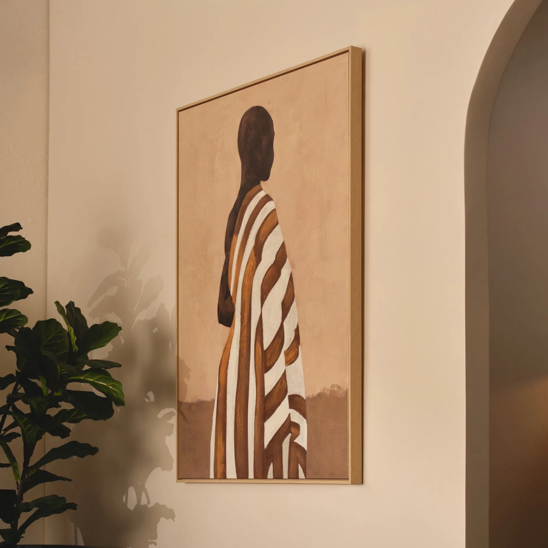 Hot Horgans Elba Framed Wall Art Brown Beige