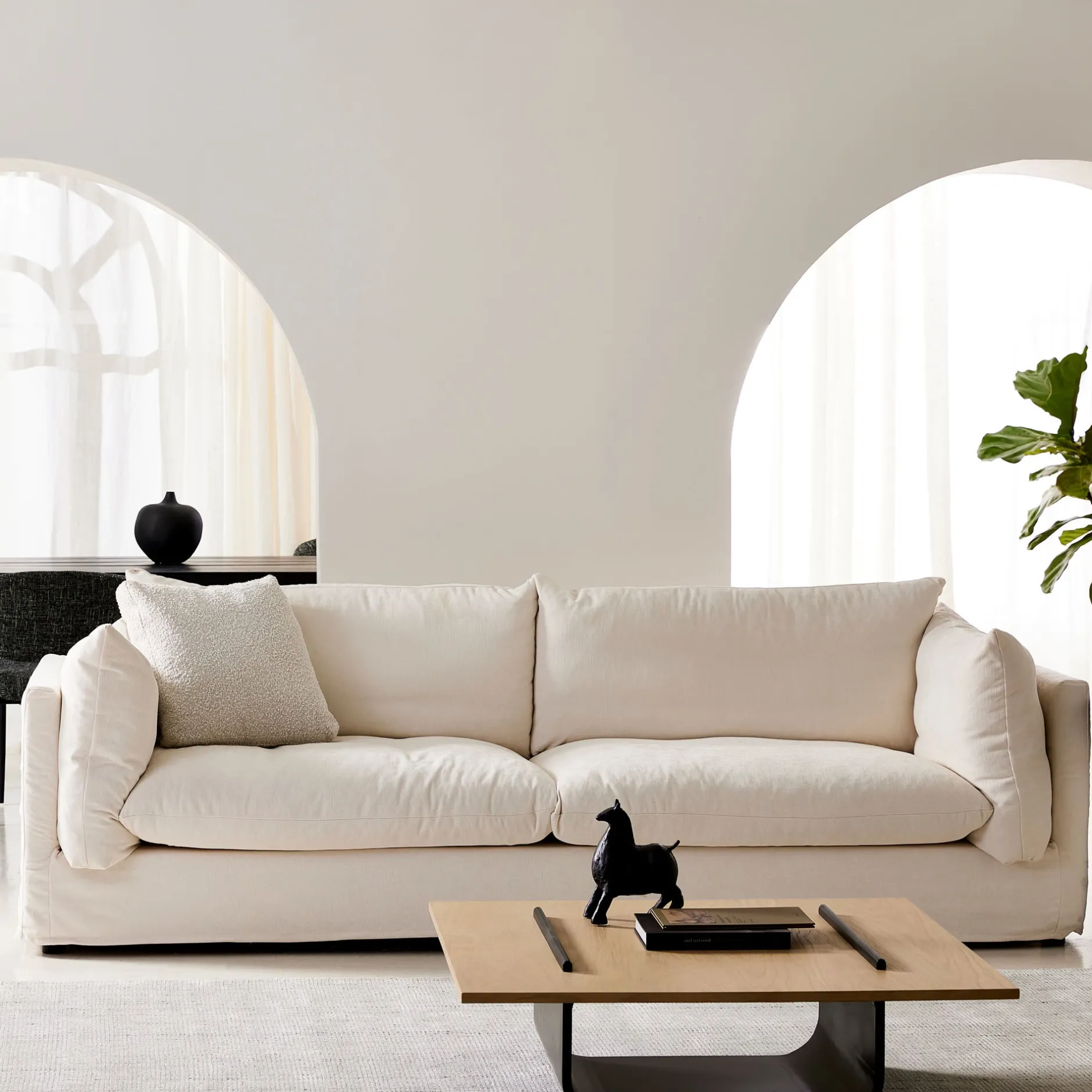 Clearance Horgans Ella Sofa 4 Seat Warm Ivory