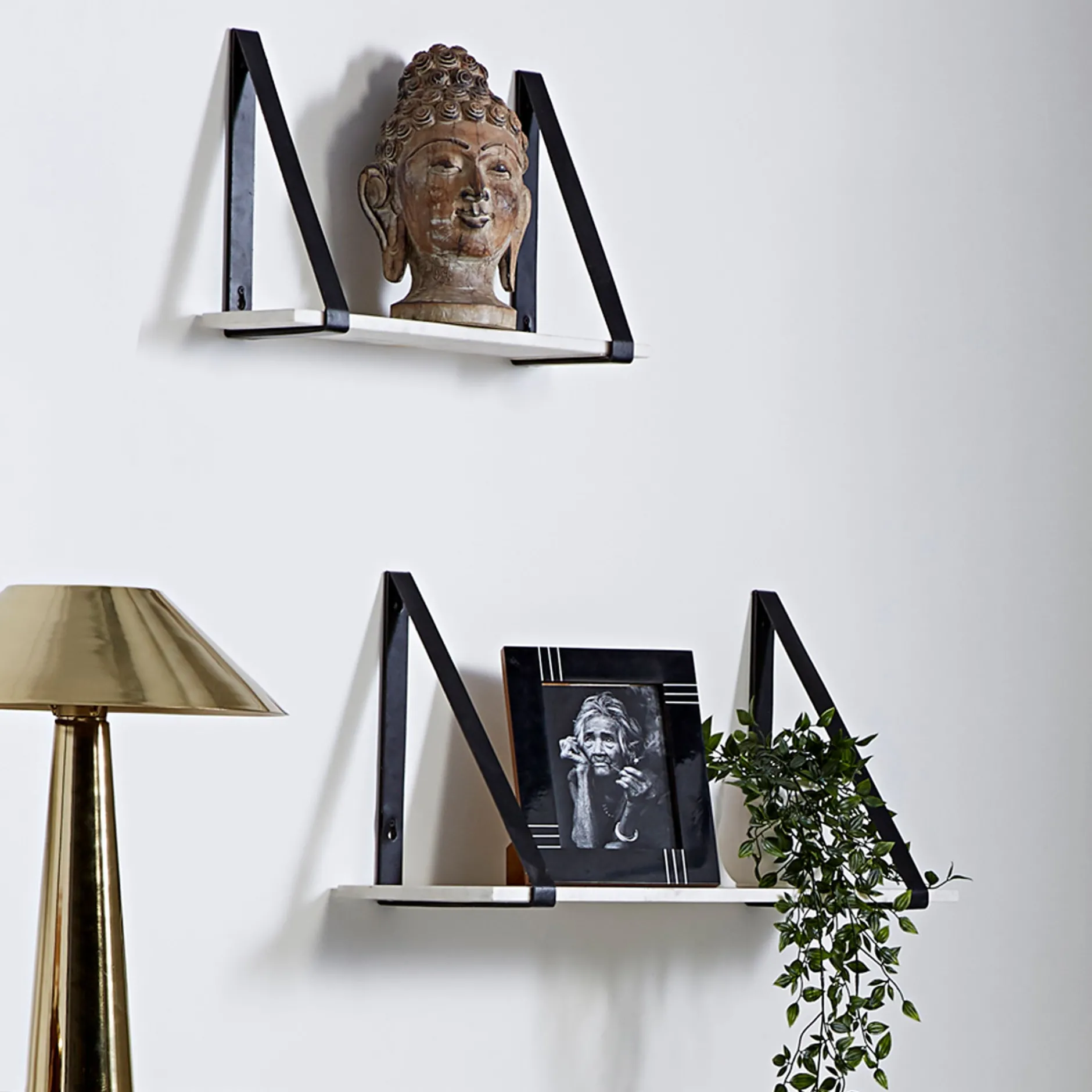 Online Horgans Ellery Marble Shelf Black Small White Marble & Black
