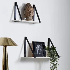 Clearance Horgans Ellery Marble Shelf Black Large White Marble & Black