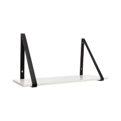 Clearance Horgans Ellery Marble Shelf Black Large White Marble & Black