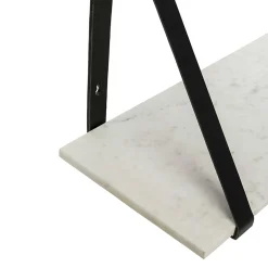 Clearance Horgans Ellery Marble Shelf Black Large White Marble & Black