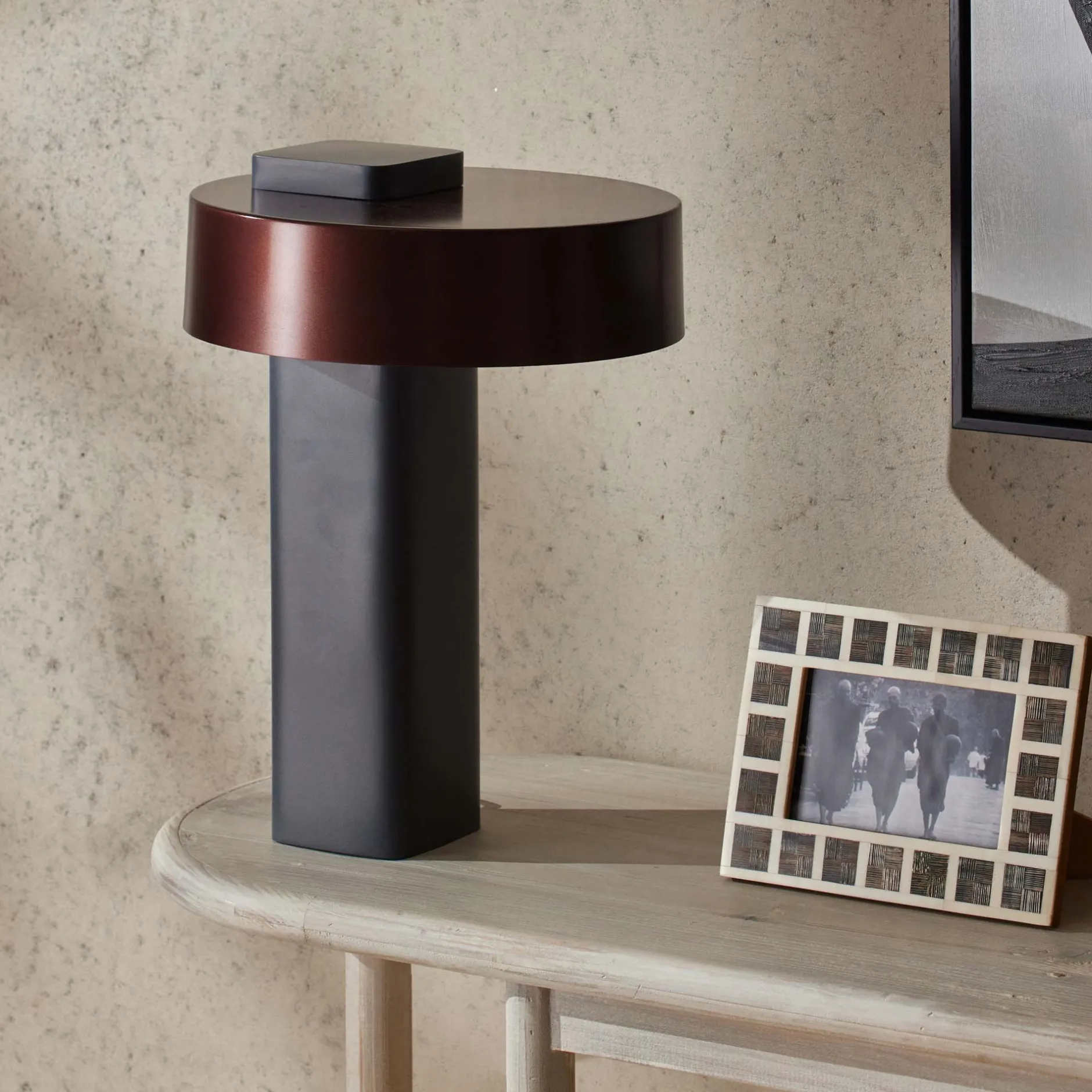 Online Horgans Emerson Table Lamp Gunmetal Grey & Bronze