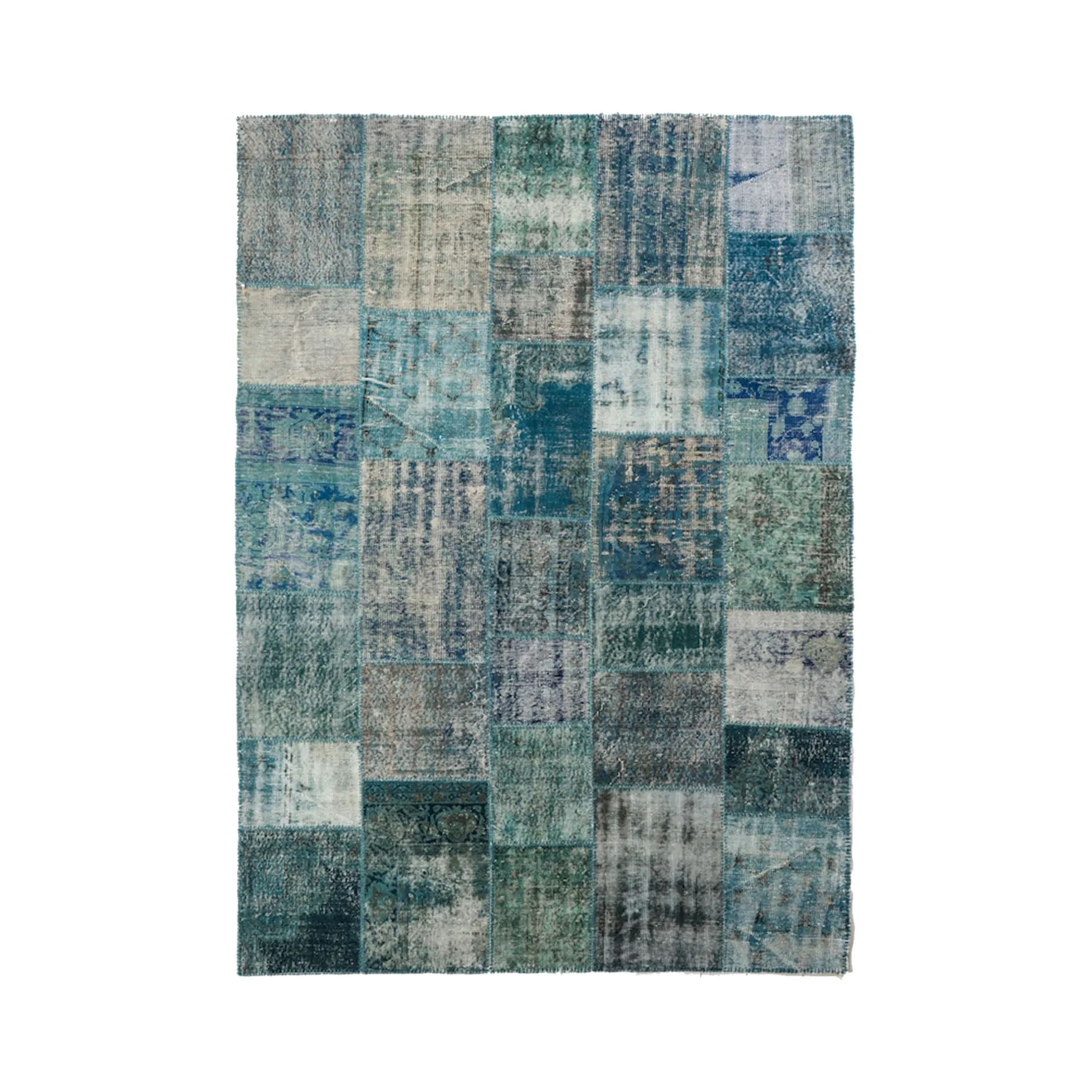 Discount Horgans Farah Patchwork Rug 211 x 294 Multi Blues