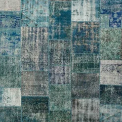 Discount Horgans Farah Patchwork Rug 211 x 294 Multi Blues