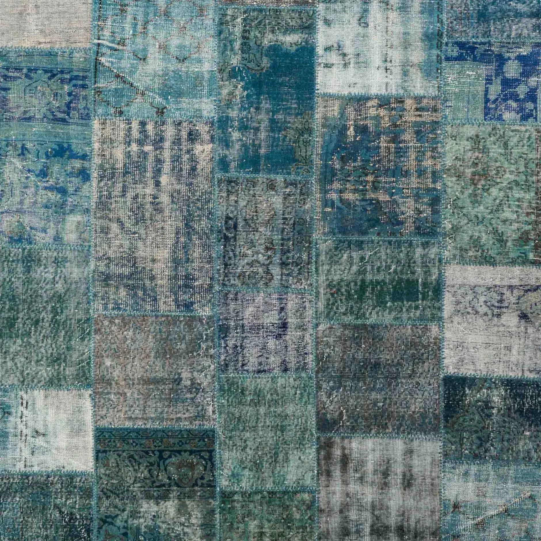Discount Horgans Farah Patchwork Rug 211 x 294 Multi Blues
