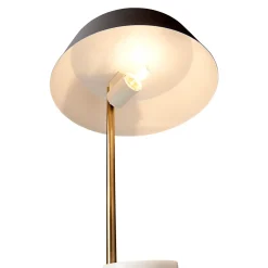Fashion Horgans Fern Table Lamp White Marble & Black
