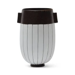 Discount Horgans Finn Vase with Handles White & Chocolate