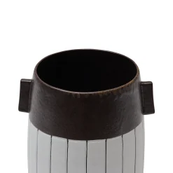 Discount Horgans Finn Vase with Handles White & Chocolate
