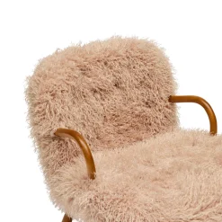 Fashion Horgans Frankie Chair & Ottoman Set Brown Faux Fur